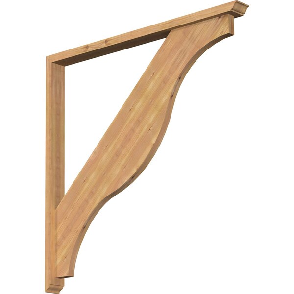 Ekena Millwork Funston Traditional Smooth Bracket w/ Offset Brace, Western Red Cedar, 3 1/2"W x 44"D x 44"H BKT0402X44X44FST01SWR - main